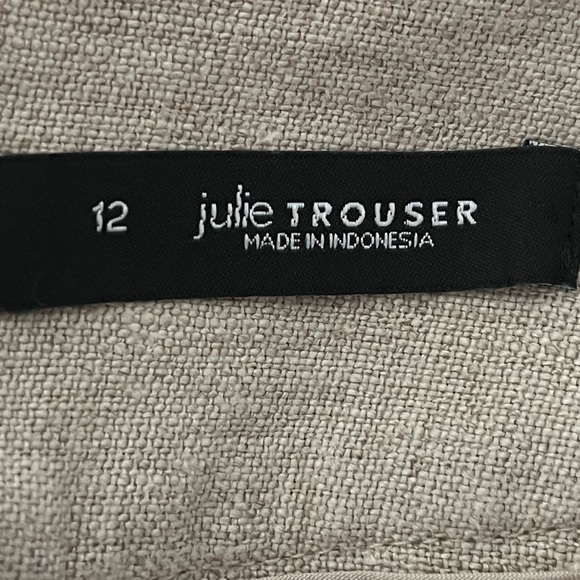 LOFT Julie Trouser Linen Pants Natural Beige Career Work Straight Leg Size 12 - Picture 6 of 12